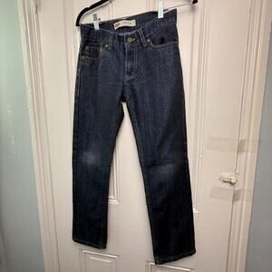 Levis 511 Slim Jeans Boys 14 Dark Blue Denim Straight Leg Zip Fly